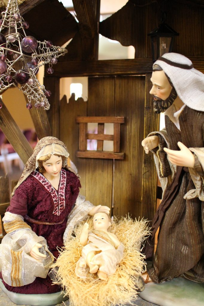 Jesus in a straw bed manger